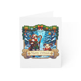Merry and Plentiful DnD Christmas Critmas Greeting Cards - Subtle Blue M